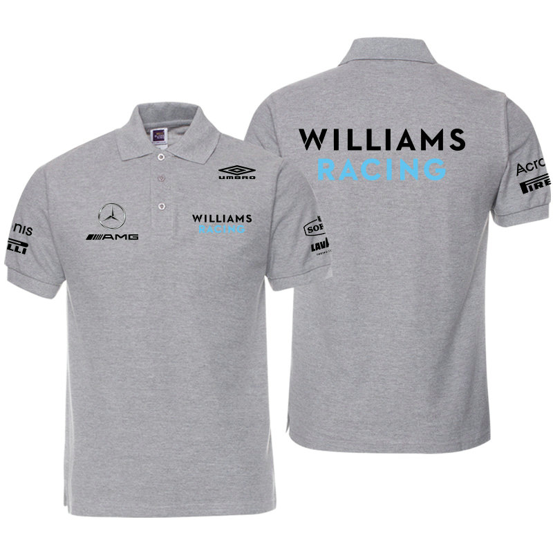 Polo Mercedes AMG Williams Racing Homme Manche Courte Coton Couleur Unie